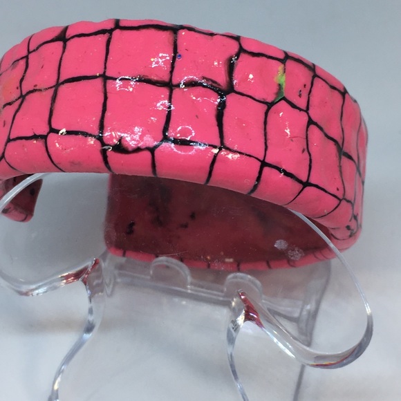 Handmade Polymer Clay Cuff Bracelet, Bangle Bracelets, - Picture 5 of 6